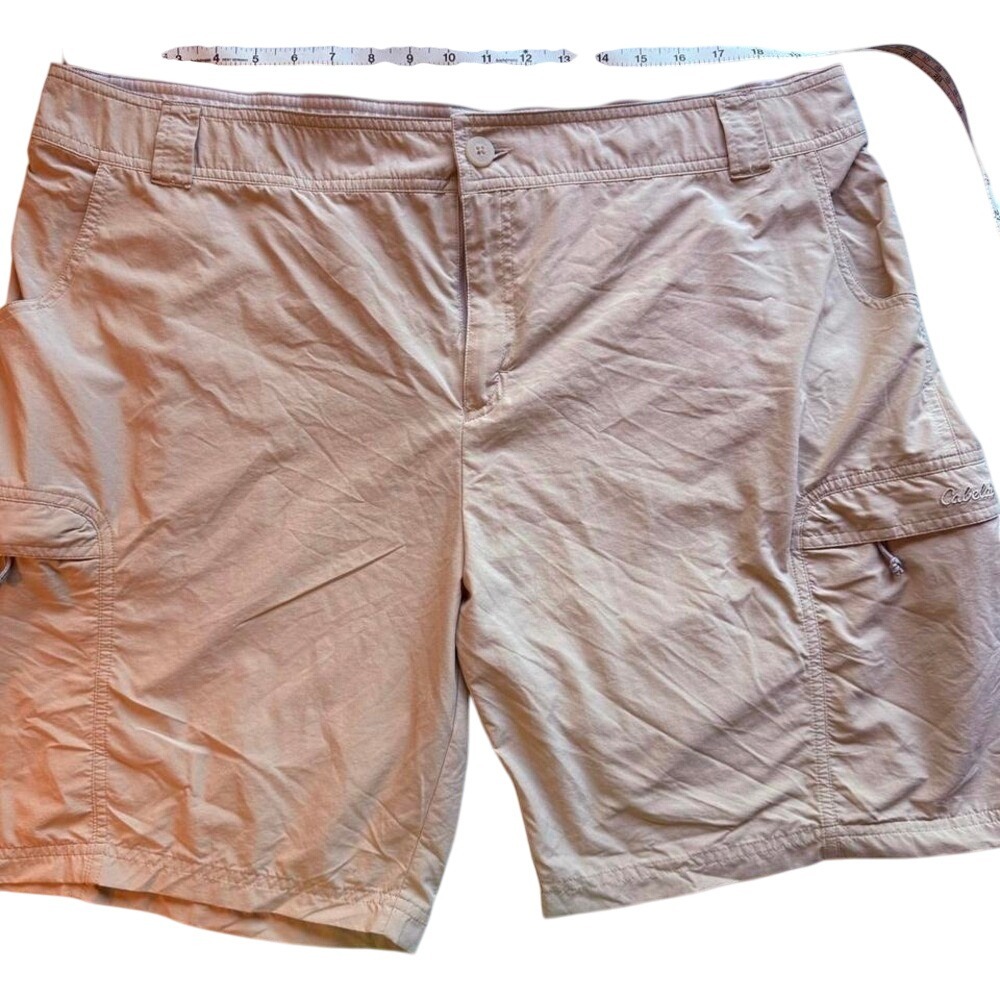 Cabela's Guidewear Cargo Shorts 2XL Tan Outdoor Hiking Quick Dry‎ Nylon